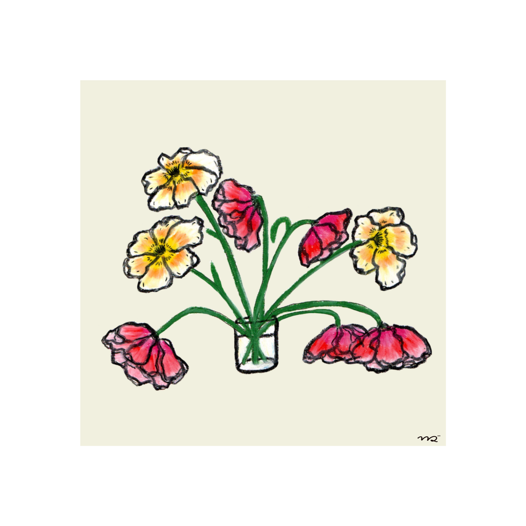 pink and yellow flowers