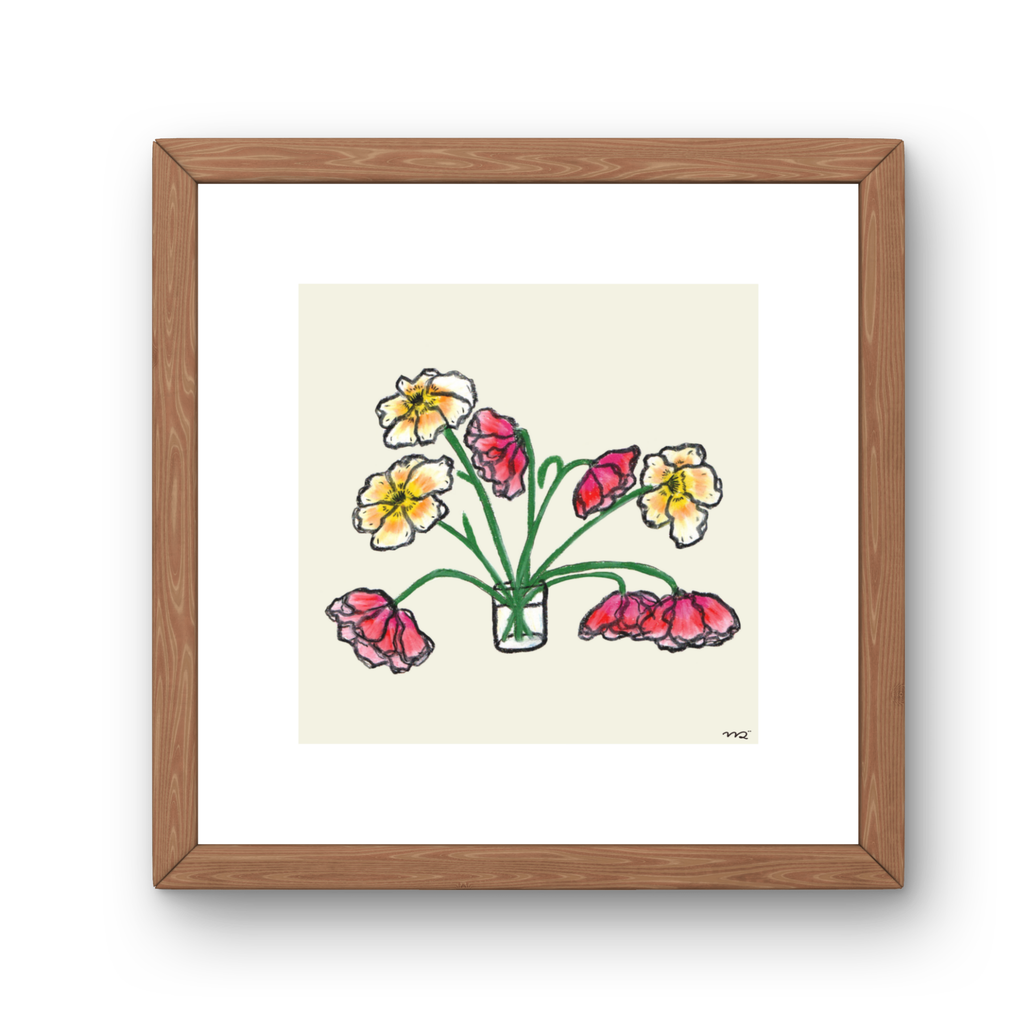 pink and yellow flowers